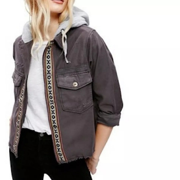 Free People Weekend Wanderer Military Jacket Size XS - Picture 3 of 8